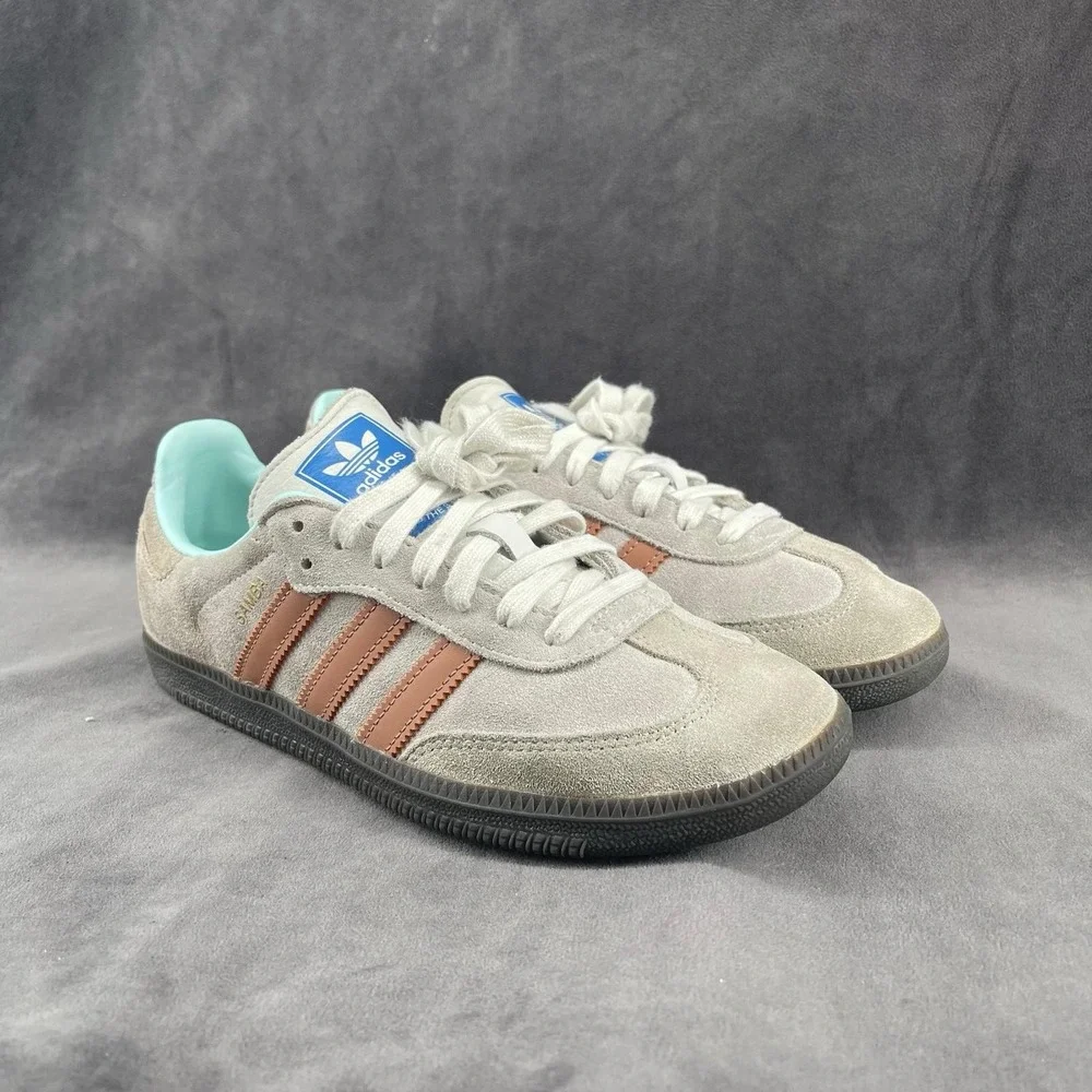 adidas Samba Men's Size 7 Gray Suede Sneakers Gum Sole 2023
